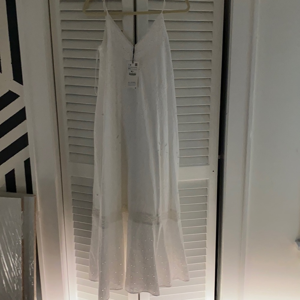 White Zara midi Dress